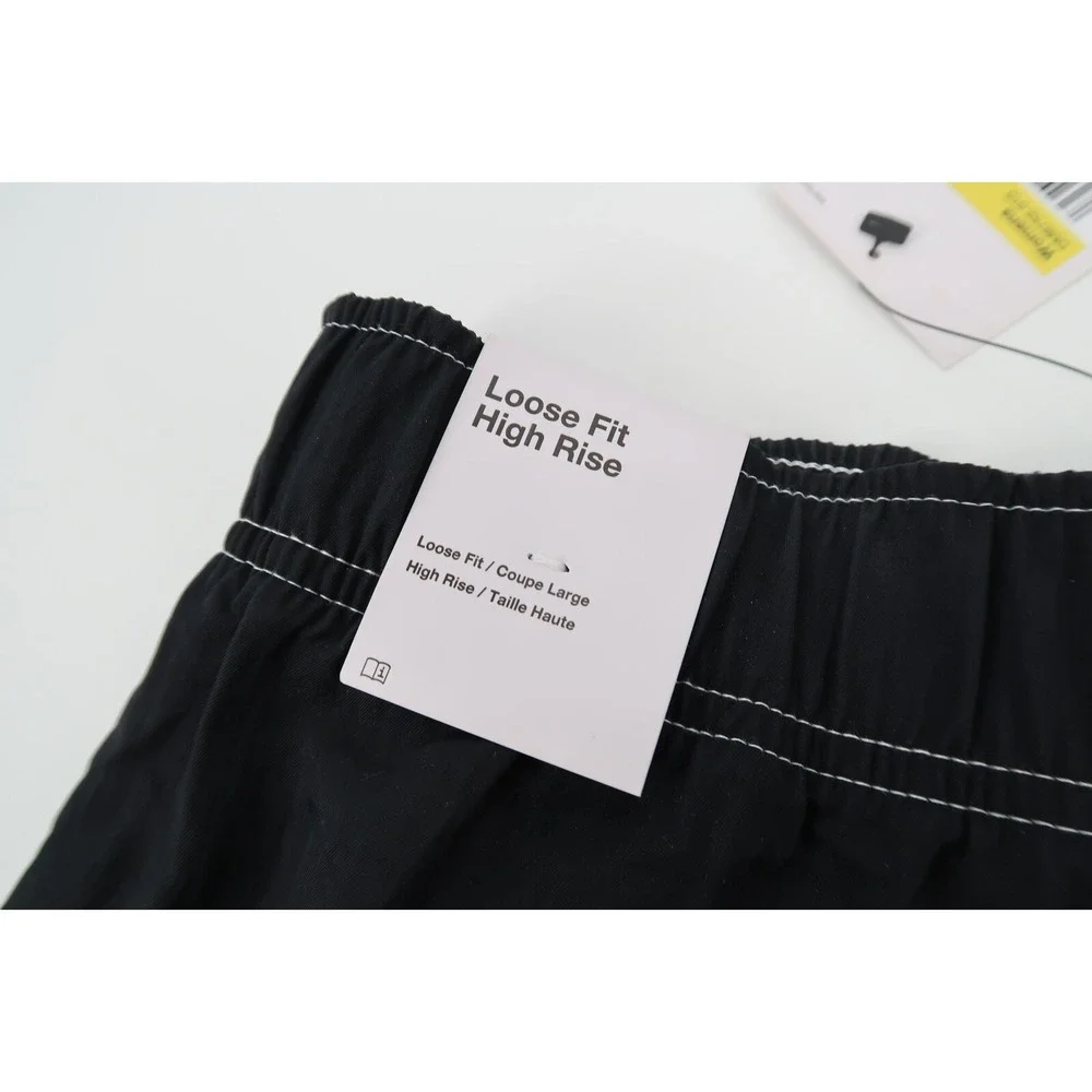 Nike Women's Swoosh‎ Woven Easy Shorts High Rise Black Size Small DM6752-010 New